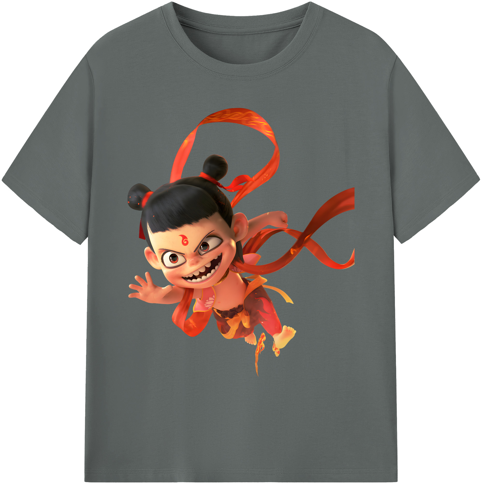 （画像用） Ne Zha 2 ナタ 魔童の大暴れ 綿100％ メンズ半袖Tシャツ｜肌触りやわらか＆通気性